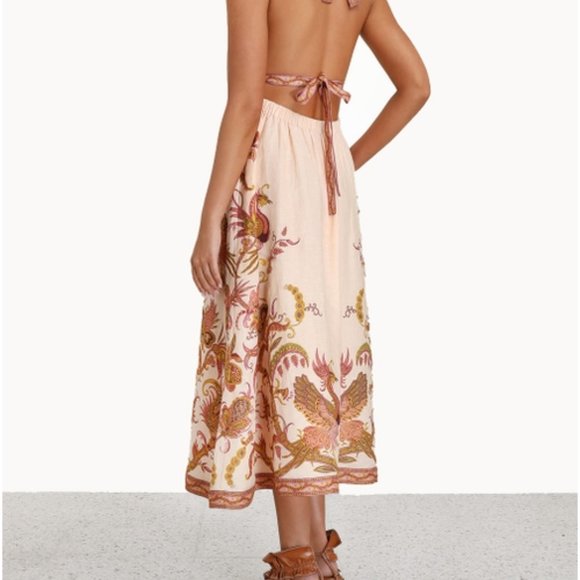 ZIMMERMANN CASSIA HALTER BOW MIDI DRESS - Picture 2 of 4